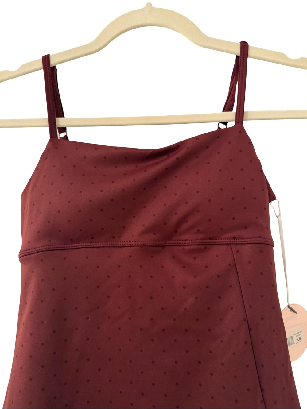 Posie Active Polka Dot Athleisure Mini Dress Burgundy XS NWT - Picture 4 of 9